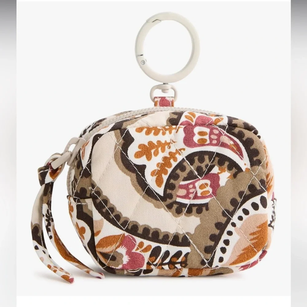🆕 Vera Bradley Premium Cotton Zip Earbud Bag Charm